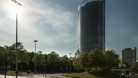 Posttower in Bonn, Germany. Timelaps Stock Footage 131851598