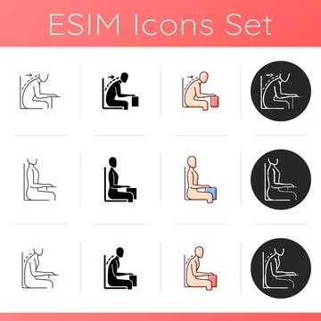 Postural dysfunction icons set イラスト素材