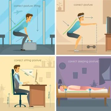 Posture 2x2 Design Concept Stock Illustration