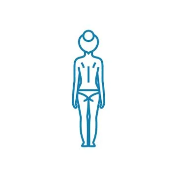 Posture check linear icon concept. Posture check line vector sign, symbol Stock Illustration