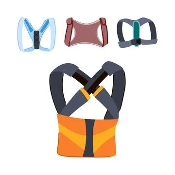 Posture corrector back brace support garment collection Stock Illustration