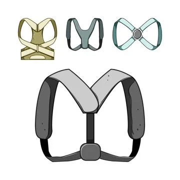 Posture corrector braces preventing back pain Stock Illustration