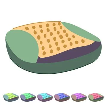 Posture desk chair cushion vector cartoon graphic Stock Illustration