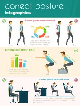 Posture Infographics Template 스톡 일러스트