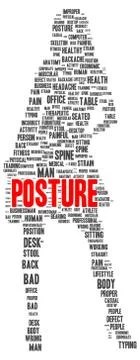 Posture word cloud shape Stock Illustration
