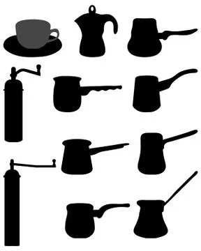 Pot and grinder for coffee Stock Illustration