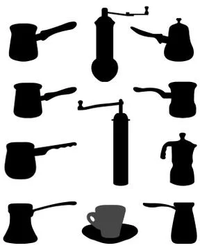 Pot and grinder for coffee Stock Illustration
