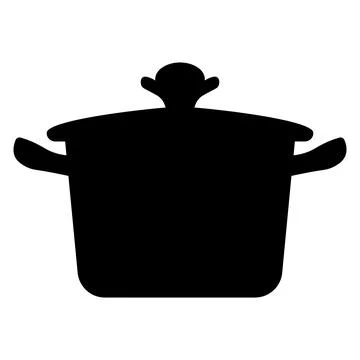 Pot black vector icon on white background Stock Illustration