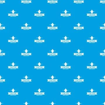 Pot cactus pattern vector seamless blue Illustrazione stock