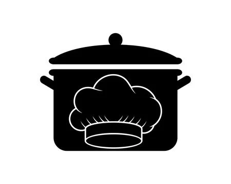 Pot with chef hat inside Stock Illustration