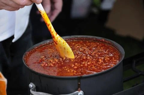 Pot of chili Stockfoto's