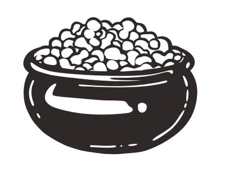 Pot with cottage cheese Stock Illustration