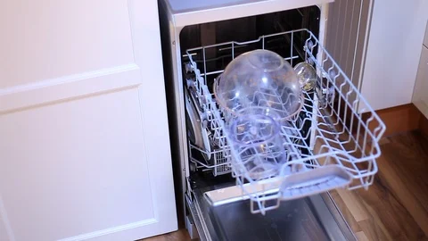 Pot in the dishwasher Stock Footage 93356604