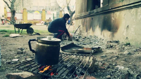 Pot on the fire Stock-Footage 25221156