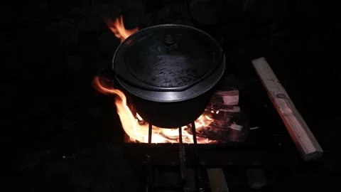 Pot on fire Stock Footage 165050041