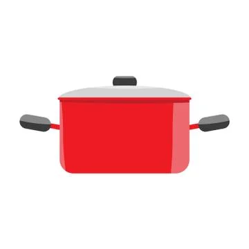 Pot with flat and solid color design. Stock Illustration
