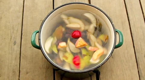 Pot full of fruits Stock Footage 8649825