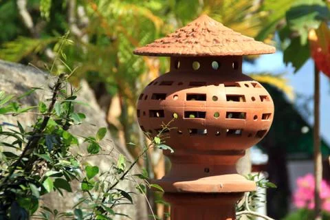 Pot in the garden Stock Photos