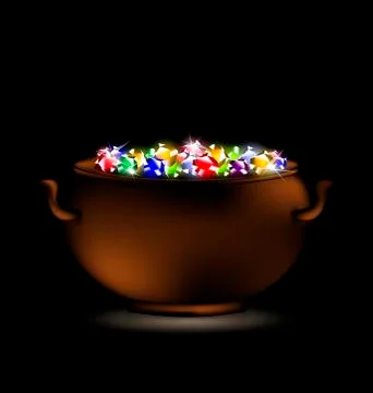 Pot of gems 스톡 일러스트