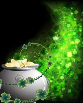 Pot with gold coins Stock Illustration
