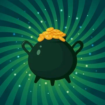 Pot of gold. Saint Patrick's Day Stock Illustration