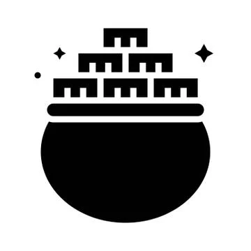 Pot of gold vector, Feast of Saint Patrick solid icon イラスト素材