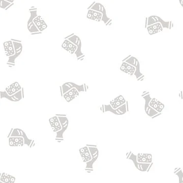 Pot grinding glyph vector seamless pattern black Stock Illustration
