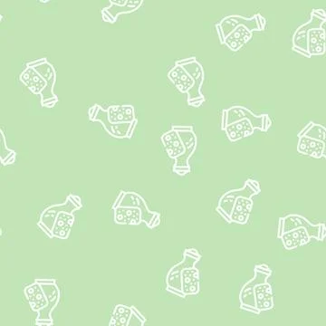 Pot grinding line vector seamless pattern black Stock Illustration