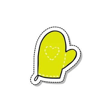 Pot holder doodle icon, vector sticker illustration Illustrazione stock
