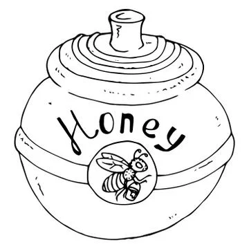 Pot of honey. Stock Illustration