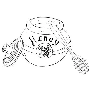 Pot of honey. Stock Illustration