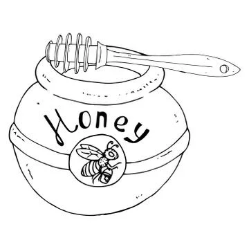 Pot of honey. Stock Illustration