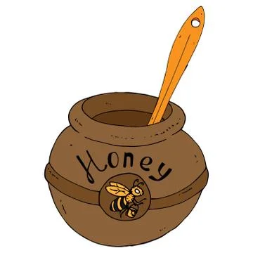 Pot of honey. Stock Illustration