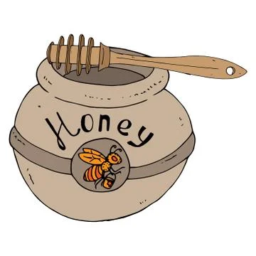 Pot of honey. Stock Illustration