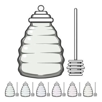 Pot honey jar cartoon vector graphic Stock Illustration