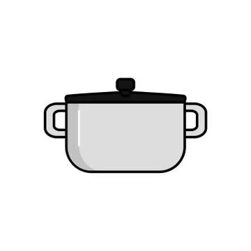 Pot icon for cooking, kitchen pot illustration Illustrazione stock