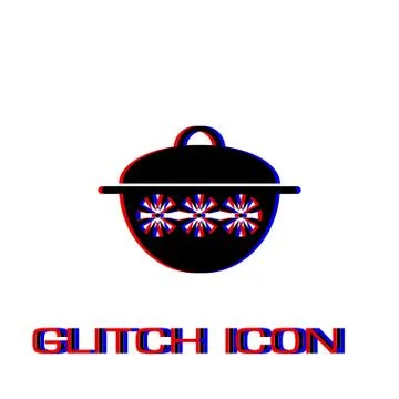 Pot icon flat. Stock Illustration