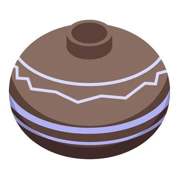 Pot icon isometric vector. Workshop class Stock Illustration