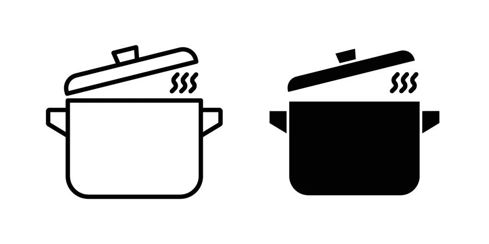 Pot icon symbol  illustration bundle in black colour Illustrazione stock