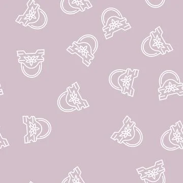 Pot kindergarten line seamless pattern Stock Illustration