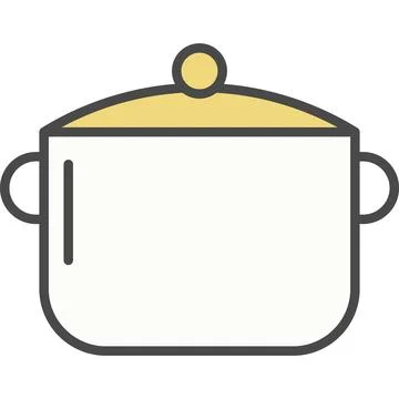 Pot kitchen utensils vector icon Stock Illustration