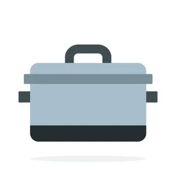 Pot with lid vector flat isolated Stock Illustration