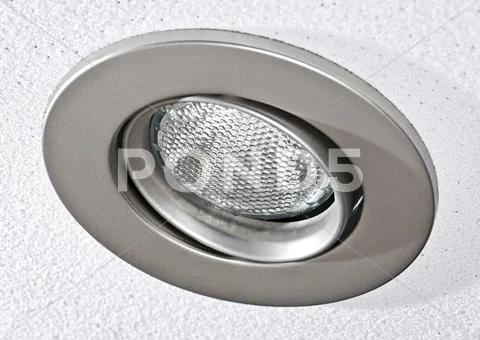 Pot light in ceiling tile Stock Photos