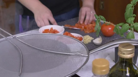 Pot with Mesh Cover and Tomatoes in Background Left Movement Stock Footage 97657341