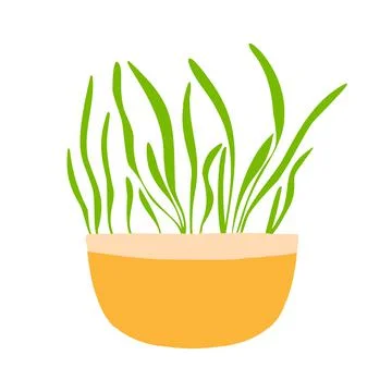 Pot of microgreens. Stock Illustration