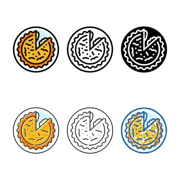 Pot pie styles chicken food color icon vector Ilustração Stock