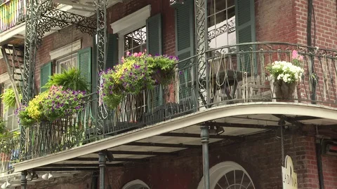 Pot plants on balcony of a building 動画素材 84508667