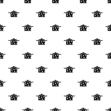 Pot with polka dots pattern, simple style 스톡 일러스트