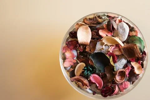Pot pourry in the center table Stock Photos