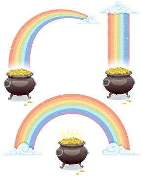 Pot &amp; Rainbow Stockillustratie